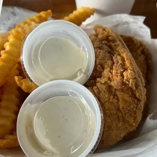 fried chicken and french fries