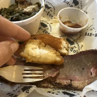 4. Beef Brisket Dinner and fried biscuits