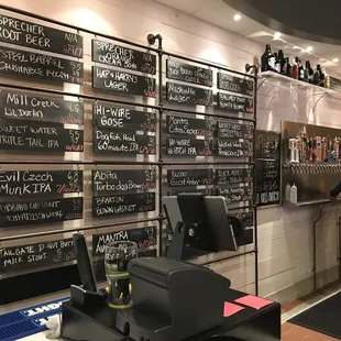Chalkboard beer menu - they rotate the choices out very frequently!