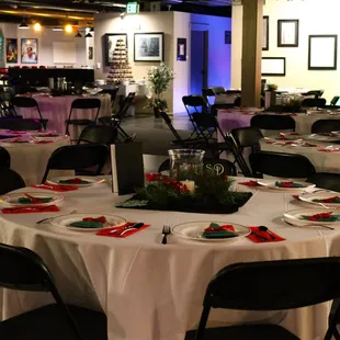 Banquet seating for 150 with large dance floor, bar and lounge.