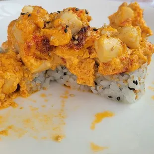 Volcano with salmon