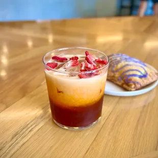 Strawberry basil Thai tea and pop tart