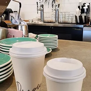 Americano and dirty chai latte.