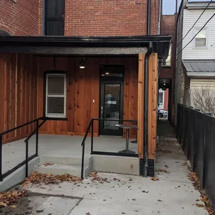 You can park in back, or park on Main Street and walk the short sidewalk to the entrance.
