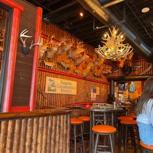 a woman sitting at a bar