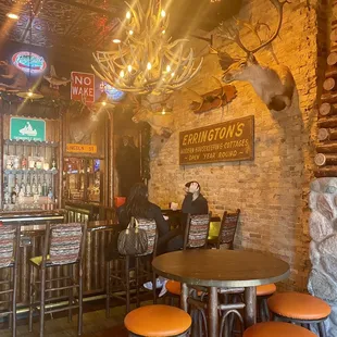 the interior of a bar