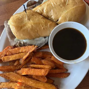 French dip w/ sweet potato fries