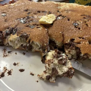 Chocolate chip pancakes!   A single