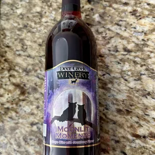 My bottle of grape-strawberry wine