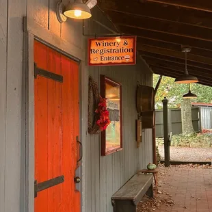 the entrance to the winery