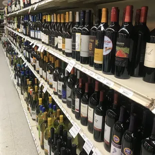 bottles of wine on shelves