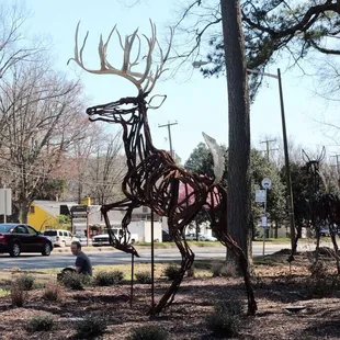 Sculpture at back entrance