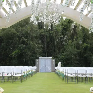 an outdoor wedding ceremony