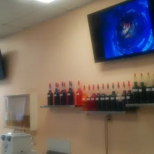 a tv mounted on the wall