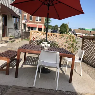 Outdoor seating.