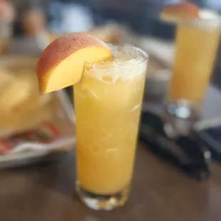 a glass of orange juice