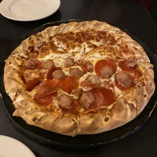 a pepperoni pizza