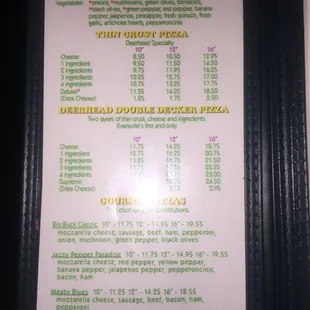 menu