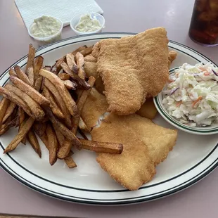 Fish fries coleslaw