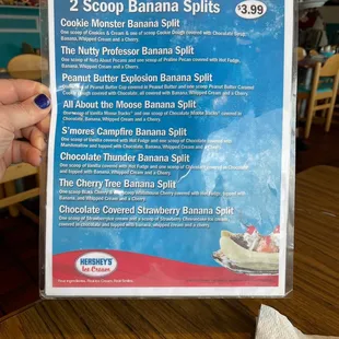 Ice cream menu page 2