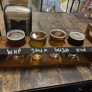 a flight of beers