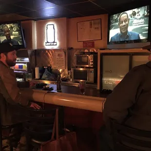 two men sitting at the bar