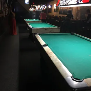 pool tables in a restaurant