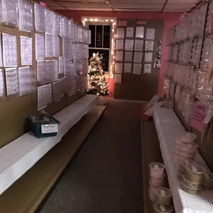 christmas tree in the background