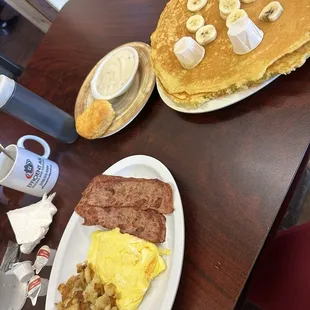 pancakes, food