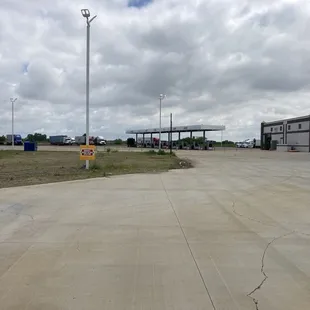 view of big truck fueling area
