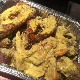 Lobster, shrimp and turkey necks!