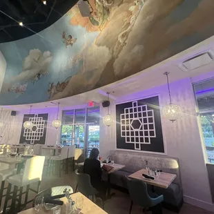 Main dining area and mural
