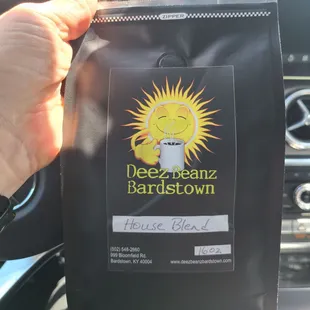 a bag of coffee