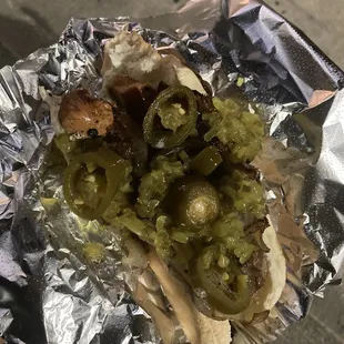 seattle veggie dog w jalapeños and relish