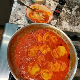 Ravioli after cooking-- Manga!!!!