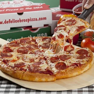 a slice of pepperoni pizza