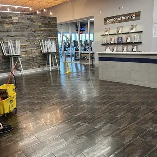 Look at the time they are mopping when they close at 10:00. Slip and fall waiting to happen