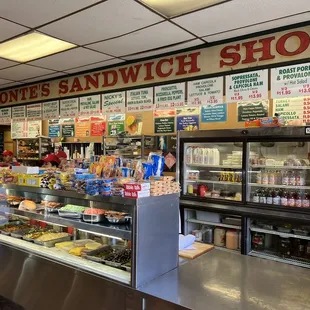 a deli counter in a restaurant