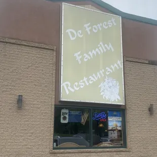 the front of the restaurant