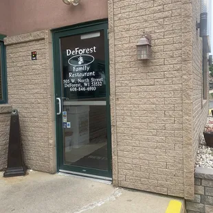 the entrance to the restaurant