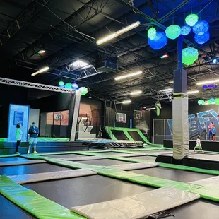 Main floor of trampolines