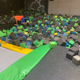 The musty chewed up foam pit.