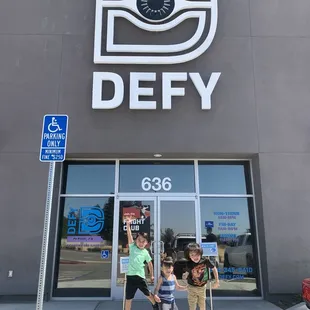 In front of Defy in Clovis, CA