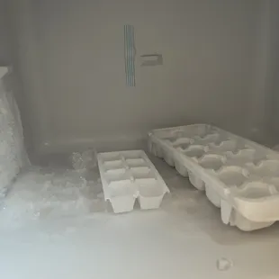 Fridge had not been cleaned in a long time.