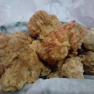 Hand breaded mushrooms.