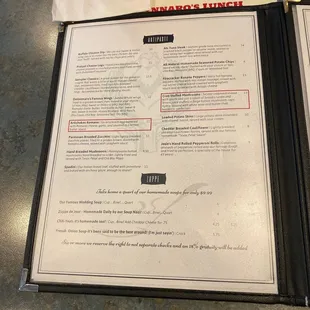 the menu