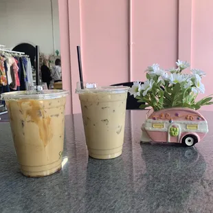 Salted caramel Cold brew and sweet and salty latte