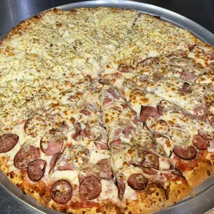 Half Frango Catupiry half Calabresa