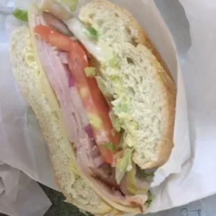 Turkey and Swiss - French roll was stale. But overall decent flavor.