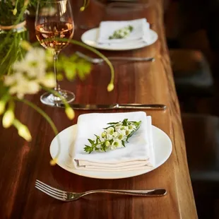 Gather with friends for a unique dining experience at the communal table in Degrees Bistro.